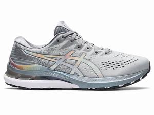 Chaussures Running Asics GEL-KAYANO 28 PLATINUM Homme Blanche Grise | AXS-016325